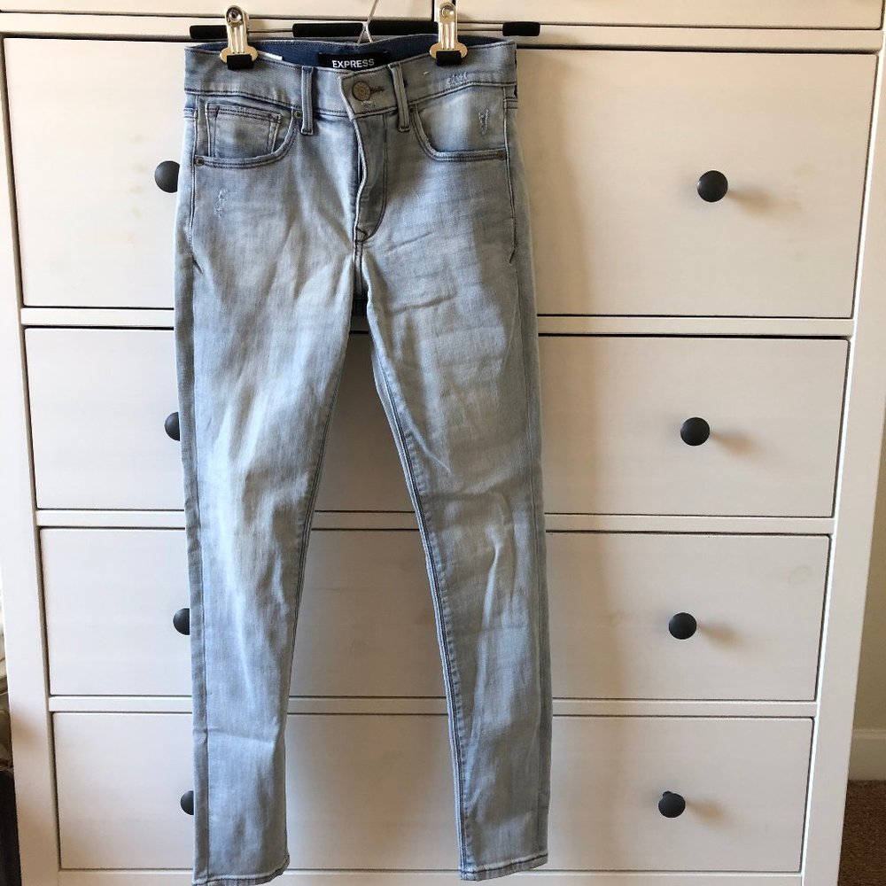 Express Light Wash Skinny Jeans Size 0 Short